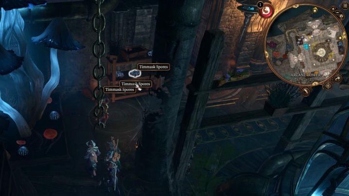 Na pierwszym piętrze Wieży znajdziecie zarodniki timmaska (Timmask Spores) i jęzor szaleju (Tongue of Madness), składniki potrzebne do zadania Pomóż Omeluumowi w badaniach nad pasożytem (Help Omeluum investigate the Parasite) - Baldurs Gate 3: Podmrok (Underdark) w BG3 - opis przejścia - Baldurs Gate 3 - poradnik do gry