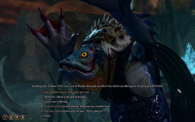 Rozmowa z mieszkańcami zatoki (cove) może przebiec na kilka sposobów - Baldurs Gate 3: Podmrok (Underdark) w BG3 - opis przejścia - Baldurs Gate 3 - poradnik do gry