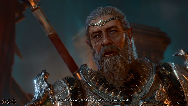 Gdy dotrzecie na dach, rozpocznie się cutscenka z Thormem - możecie próbować go przekonać, że zagwarantujecie mu litość albo przejść bezpośrednio do walki - Baldurs Gate 3: Atak na Wieże Wschodzącego Księżyca (Assault Moonrise Towers) solucja, opis przejścia - Baldurs Gate 3 - poradnik do gry