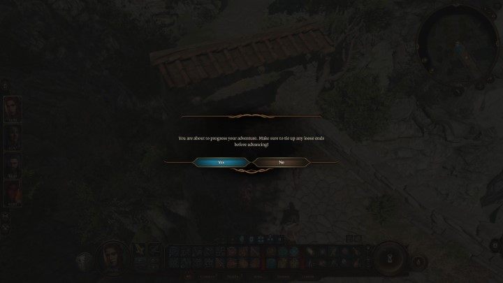 Przed przejściem do nowej lokacji, gra ostrzeże Was przed ruszeniem dalej - Baldurs Gate 3: Górska przełęcz - Baldurs Gate 3 - poradnik do gry