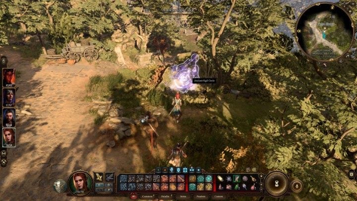 Idąc wzdłuż gościńca w nowej lokacji, szybko natraficie na krąg run, którego aktywacja pozwoli Wam na szybką podróż do tej lokacji - Baldurs Gate 3: Górska przełęcz - Baldurs Gate 3 - poradnik do gry