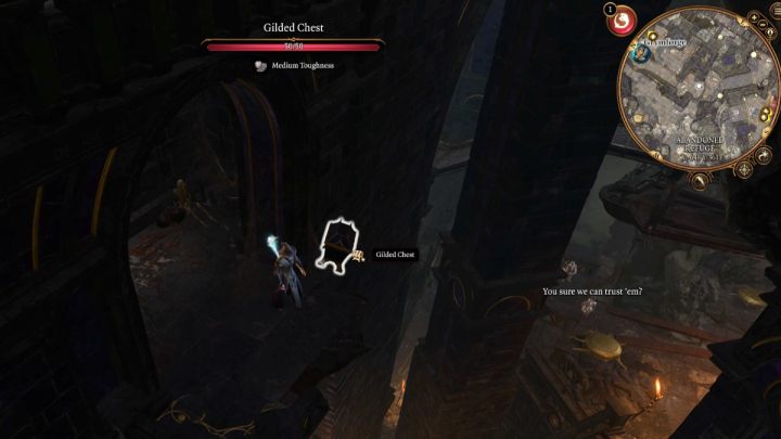 Przy gargulcu znajdziecie posążek Shar (Idol of Shar), którego możecie oddać Posępnemu Sercu (Shadowheart) oraz skrzynię z kilkoma miksturami oraz ubraniem Obronny iskrowy mur (The Protecty Sparkswall) - Baldurs Gate 3: Kuźnia Gryma (Grymforge) w BG3 - opis przejścia - Baldurs Gate 3 - poradnik do gry