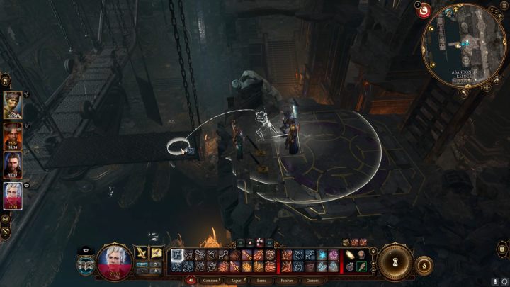 Pociągnijcie za dźwignie i poczekajcie, aż pojawi się platforma, niech jedna osoba z waszej drużyny na nią wskoczy - Baldurs Gate 3: Kuźnia Gryma (Grymforge) w BG3 - opis przejścia - Baldurs Gate 3 - poradnik do gry