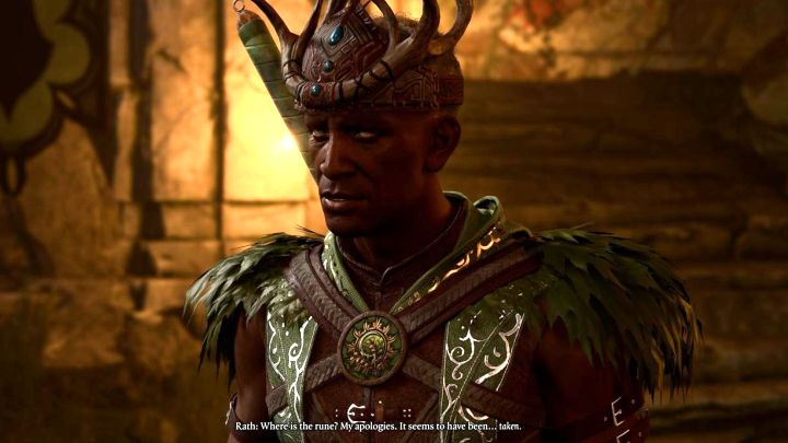 Jeśli już wcześniej ukradliście Rathowi runę, to zauważy brak runy w inwentarzu, ale nie oskarży drużyny o kradzież - Baldurs Gate 3: Zagadka z runami w Szmaragdowym Gaju - Rozwiązanie zagadki - Baldurs Gate 3 - poradnik do gry