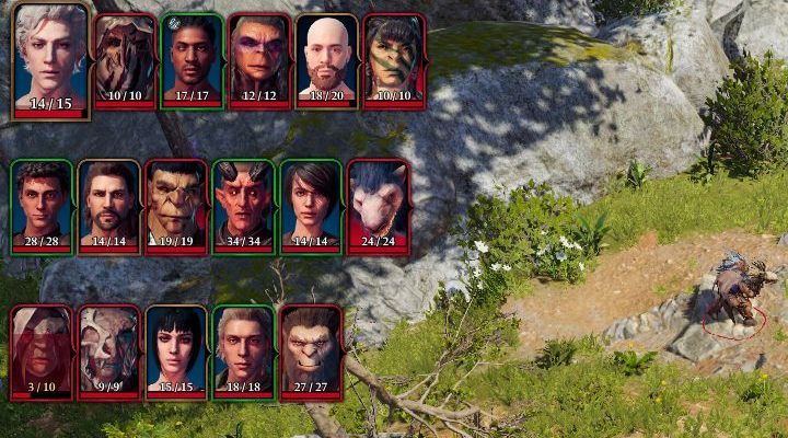 Podczas rozgrywania walk w lewym górnym rogu ekranu wyświetla się zawsze kolejność wykonywania ruchów, w której uwzględniani są członkowie drużyny i sojusznicy (zielona obwódka) oraz przeciwnicy (czerwona obwódka) - Baldurs Gate 3: Porady na start - Baldurs Gate 3 - poradnik do gry