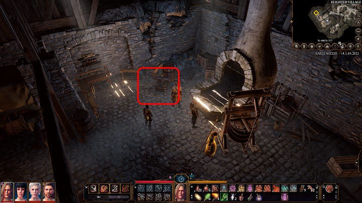 Wejdź do chatki po prawej stronie punktu kontrolnego (naprzeciwko domu aptekarza) - Baldurs Gate 3: Wizja Absolutu/Vision of the Absolute - jak stworzyć? Crafting - Baldurs Gate 3 - poradnik do gry