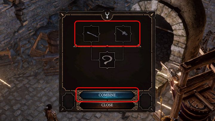 Kliknij na kowadło, a następnie otwórz ekwipunek i wybierz z niego przedmioty potrzebne do wykucia przedmiotu Wizja Absolutu, a następnie umieść je w wolnych komórkach kowadła - Baldurs Gate 3: Wizja Absolutu/Vision of the Absolute - jak stworzyć? Crafting - Baldurs Gate 3 - poradnik do gry
