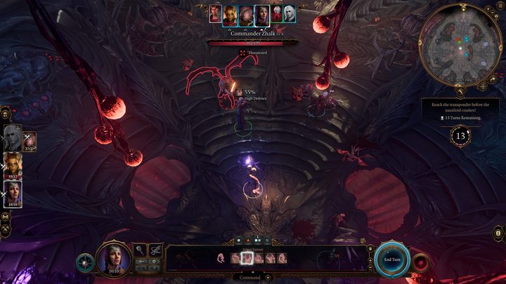 Jeśli Posępne Serce przygotowała przed walką czar Rozkazu, możecie znacznie ułatwić sobie starcie rzucając Rozkaz na Dowódcę Zhalka - Baldurs Gate 3: Ucieczka z piekła - solucja, opis przejścia - Baldurs Gate 3 - poradnik do gry