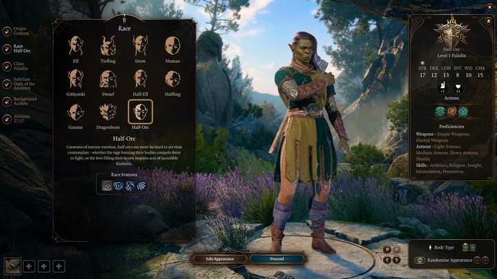 Podobnie jak w przypadku Wojownika i Barbarzyńcy, najlepszą klasą dla Paladyna jest pół-ork - Baldurs Gate 3: Najlepszy build dla Paladyna - Baldurs Gate 3 - poradnik do gry