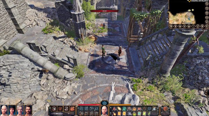 Wejście do kaplicy - Baldurs Gate 3: Mapa Zarośnięte ruiny i Przydrożne klify w BG3 - Baldurs Gate 3 - poradnik do gry