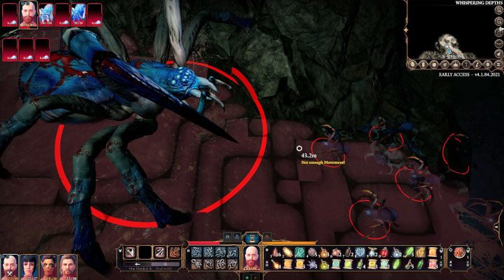 W Szepczącej Głębi przebywają potwory - są to przede wszystkim kreatury Ettercap, które mogą wywoływać tymczasowe infekcje u członków drużyny, oraz Phase Spiders, które oprócz dysponowania jadem mogą się też teleportować - Baldurs Gate 3: Mapa Opuszczona wioska (Blighted Village) w BG3 - Baldurs Gate 3 - poradnik do gry