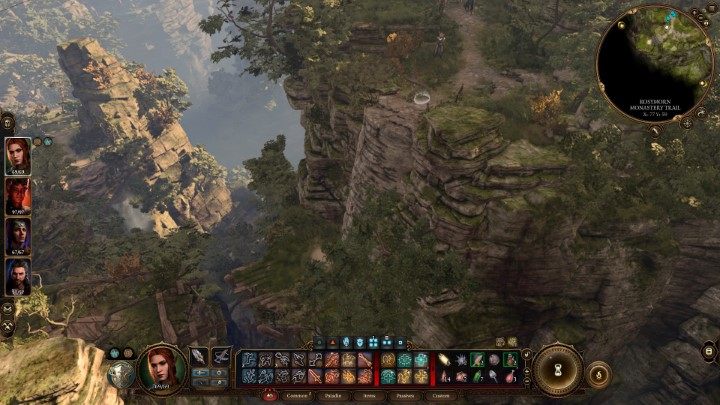 Najłatwiejszym sposobem na dostanie się na drugą stronę potężnego rozpadliska będzie skorzystanie z zawieszonego nad przepaścią wagonika - Baldurs Gate 3: Gdzie jest Szkółka Yllek? - Baldurs Gate 3 - poradnik do gry