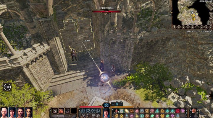 Popękana ściana - Baldurs Gate 3: Mapa obóz goblinów w BG3 - Baldurs Gate 3 - poradnik do gry