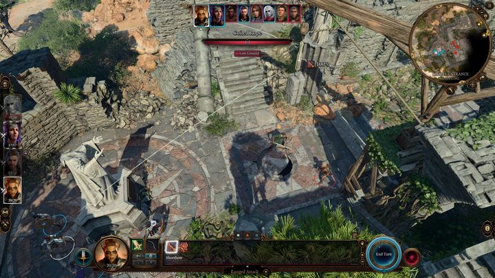 Wbrew pozorom walkę lepiej rozpocząć od przedniego wejścia niż od wejścia oknem na zachodzie, które dałoby wam przewagę wysokości - Baldurs Gate 3: Zbadaj ruiny - solucja, opis przejścia - Baldurs Gate 3 - poradnik do gry