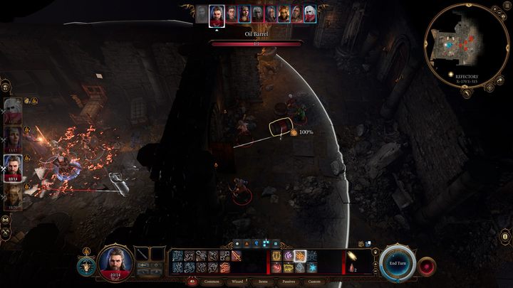 Po pozbyciu się przeciwników zbadajcie obszar - na dużym stole znajdziecie sporo jedzenia, zaś za dużą statuą banalnie prosty pasywny test na Percepcję (PT 1) ujawni ukrytą dźwignię - Baldurs Gate 3: Zbadaj ruiny - solucja, opis przejścia - Baldurs Gate 3 - poradnik do gry