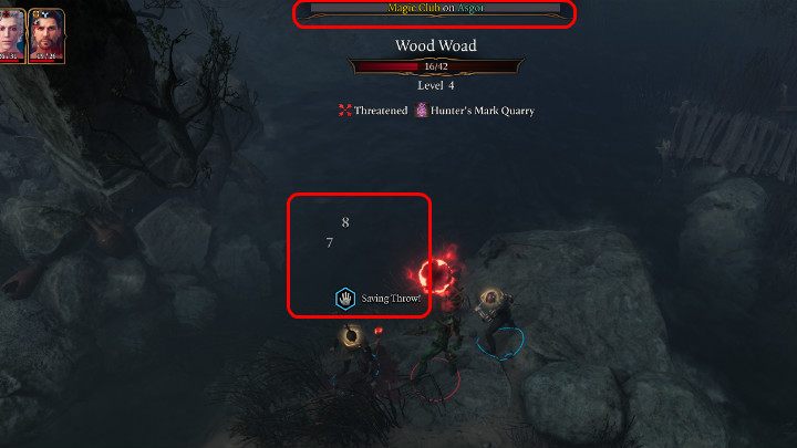 Na powyższym obrazku można zauważyć sytuację w której postać Gracza otrzymała obrażenia (8+7 = 15 punktów) jednak udało się wykonać rzut obronny przeciwko akcji, która powaliłaby go na ziemię (Prone) - Baldurs Gate 3: Walka - tury, inicjatywa postaci - Baldurs Gate 3 - poradnik do gry