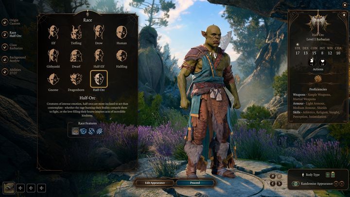 Najlepszą rasą dla barbarzyńcy jest Pół-ork - Baldurs Gate 3: Najlepszy build dla Barbarzyńcy - Baldurs Gate 3 - poradnik do gry