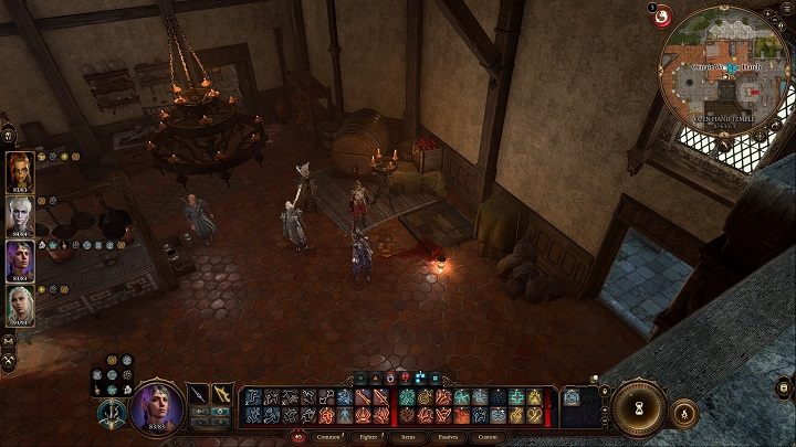 Następnie poszukajcie włazu z plamą krwi obok - wejdźcie przez niego - Baldurs Gate 3: Rozwiąż sprawę morderstwa w Świątyni Otwartej Dłoni - Baldurs Gate 3 - poradnik do gry