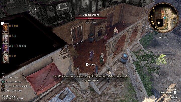 Wejdźcie do środka, porozmawiajcie z oberżystą i wykupcie możliwość noclegu w karczmie, a następnie wejdźcie po schodach do góry mówiąc, że przysłała was Valeria - Baldurs Gate 3: Zbadaj sprawę morderstw - Baldurs Gate 3 - poradnik do gry