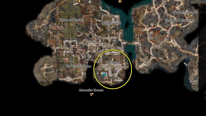 Na drugim piętrze zniszczonego domu spotkacie Gerringothe Thorm, ogromnego złotego potwora, który będzie domagał się zapłaty za przejście przez rzekę - Baldurs Gate 3: Toll Collector boss - poradnik BG3 - Baldurs Gate 3 - poradnik do gry