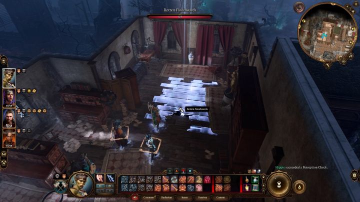 Po udanym teście na percepcję, odkryjecie zbutwiałe deski na podłodze - Baldurs Gate 3: Toll Collector boss - poradnik BG3 - Baldurs Gate 3 - poradnik do gry