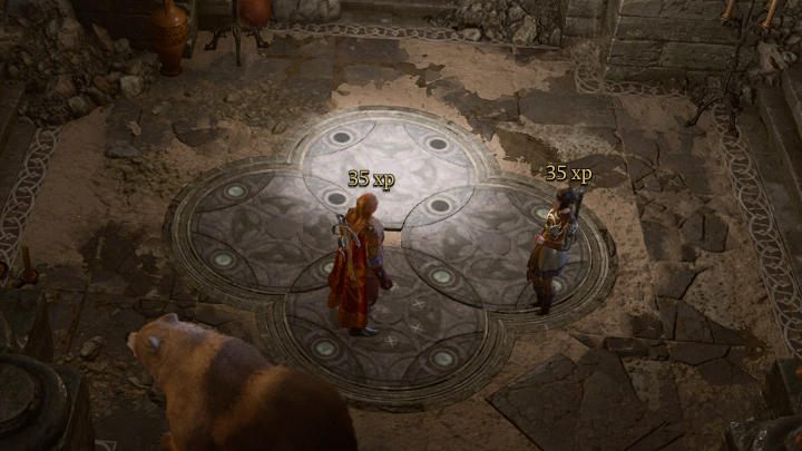 Ustawcie się w taki sposób, aby u góry mieć oświetlony talerz - Baldurs Gate 3: Jak rozwiązać Zagadkę księżycową? - Baldurs Gate 3 - poradnik do gry