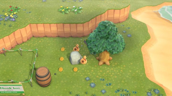 Czasami z kamienia wypadnie nam kilka tysięcy bellsów. - ACNH: Bells i Nook Miles - waluty w grze - Animal Crossing New Horizons - poradnik do gry