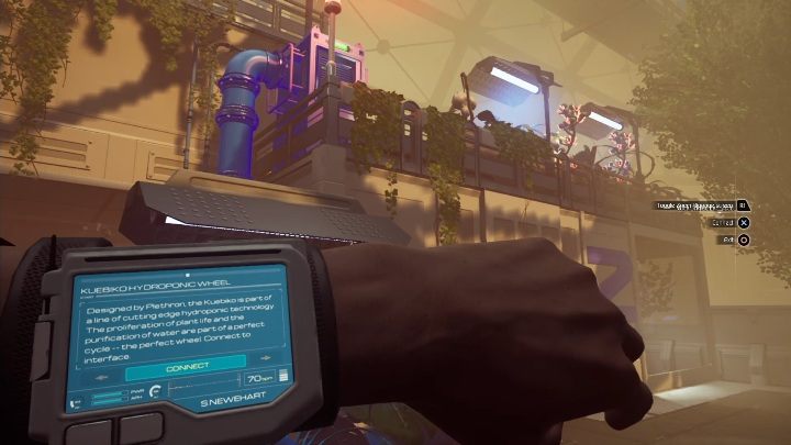 Po wyjściu na zewnątrz zerknij w górę, ujrzysz niebieską rurę, do której musisz dojść - Moons of Madness: Szklarnia, opis przejścia - Moons of Madness - poradnik do gry