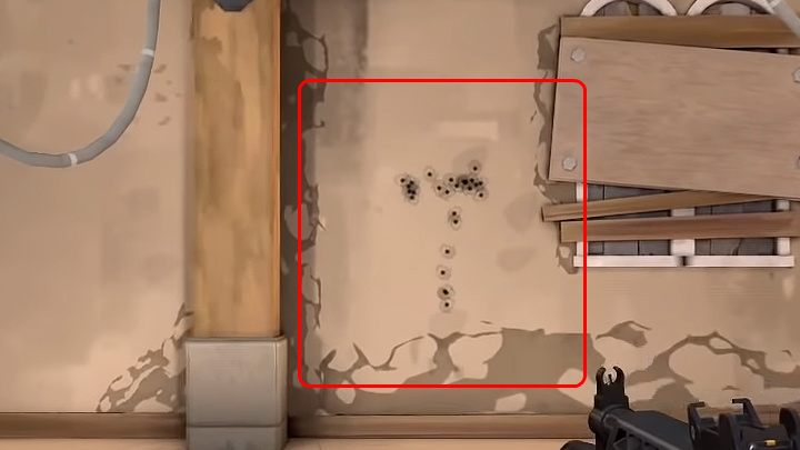 Na powyższym obrazku przedstawiono przykładowy rozrzut pocisków broni Vandal dostępnej w grze Valorant - Valorant: Karabiny - Valorant - poradnik do gry