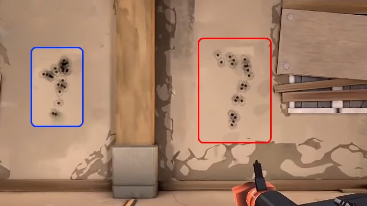 Na powyższym obrazku przedstawiono przykładowy rozrzut pocisków broni Odin dostępnej w grze Valorant - Valorant: Broń ciężka - Valorant - poradnik do gry