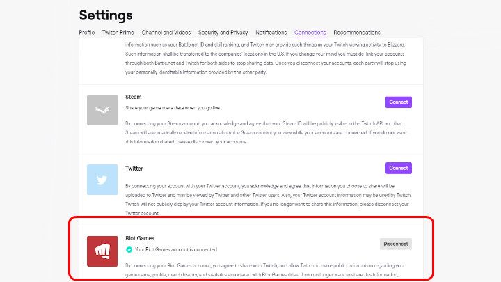 Aby połączyć konto Twitch z kontem Riot Games należy przejść pod TEN adres i z listy Sugerowane konta do podłączenia wybrać konto Riot Games - Valorant: Beta - jak uzyskać dostęp? - Valorant - poradnik do gry