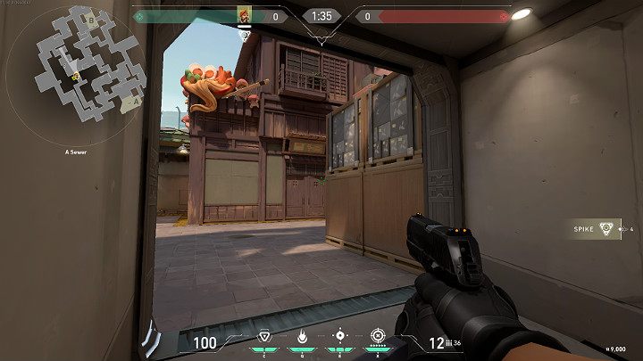 Atakując punkt Mid od strony A Sewers należy zwrócić uwagę na Graczy stojących od strony Mid Top - Valorant: Split - mapa, callouts dla obrońców i atakujących - Valorant - poradnik do gry