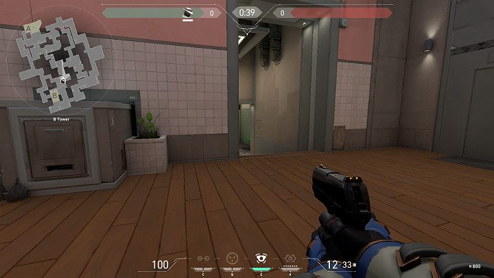 Na powyższym obrazku widać Gracza, który zajął przykładową pozycję na B Tower (B Heaven) - Valorant: Split - mapa, callouts dla obrońców i atakujących - Valorant - poradnik do gry