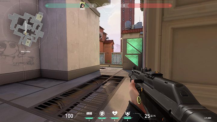 Idąc nieco dalej z miejscówki Mid Cubby Gracz może schować się za skrzyniami, aby bronić dostępu do Mida i punktu A od strony A Lobby - Valorant: Ascent - mapa, callouts dla obrońców i atakujących - Valorant - poradnik do gry