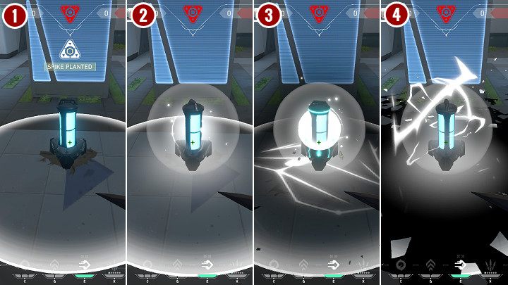 Aktywność Spikea można podzielić na 4 fazy (widoczne na powyższym obrazku), a każda z nich wygląda następująco - Valorant: Spike - podkładanie i rozbrajanie ładunku - Valorant - poradnik do gry