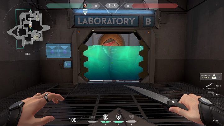 Na powyższym obrazku można zauważyć sytuację, w której wyjście z portalu zostało zabarykadowane Kulą Bariery Sage - Valorant: Portale - czym są, jak działają, zastosowanie - Valorant - poradnik do gry