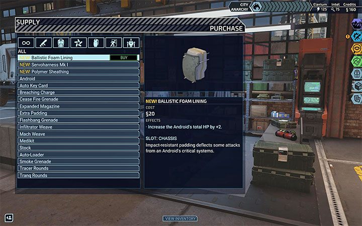 Po opracowaniu danej technologii możesz przejrzeć i ewentualnie zakupić nowo odblokowane ulepszenia - XCOM Chimera Squad: Androidy - XCOM Chimera Squad - poradnik do gry