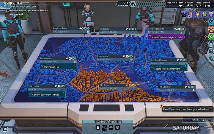 2) City Map - Możesz przejść do ekranu mapy Miasta 31 - XCOM Chimera Squad: Centrum dowodzenia - Miasto 31 - XCOM Chimera Squad - poradnik do gry