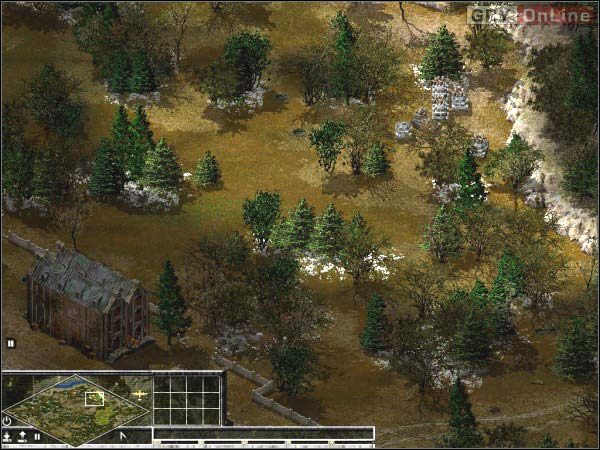 Punkt F : Przejęcie wioski pozwoli bezpiecznie przez nią przejechać oraz sprowadzić do niej pozostawione w terenie wojsko - Misja 3 | Kampania niemiecka | Sudden Strike 2 - Sudden Strike 2 - poradnik do gry