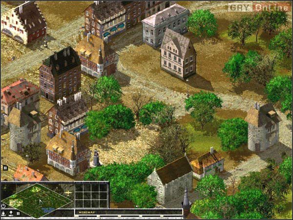 Przed atakiem na zabudowania C warto z pomocą działa odstrzelić nieco drzew od południa, żeby zwiększyć widoczność - Misja 1 | Kampania brytyjska | Sudden Strike 2 - Sudden Strike 2 - poradnik do gry