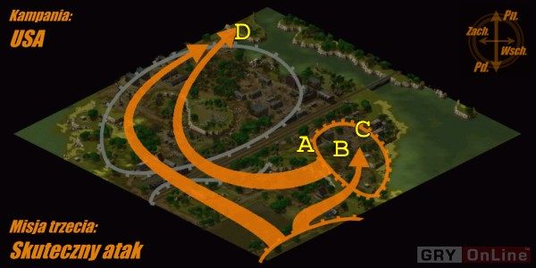 Najtrudniejsze w tej misji jest zdobycie czołgów - Jagdtigerów - które stoją pozbawione załogi pośród magazynów C - Misja 3 | Kampania amerykańska | Sudden Strike 2 - Sudden Strike 2 - poradnik do gry