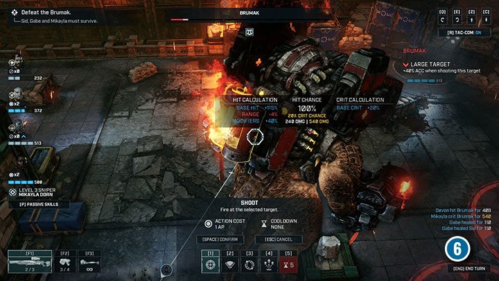 Najwięcej obrażeń zadają ataki z dużą szansą na obrażenia krytyczne. Warto oszczędzać specjalne zdolności i używać je przeciwko Brumakowi. - Gears Tactics: Brumak, boss - jak walczyć, jak pokonać? - Gears Tactics - poradnik do gry