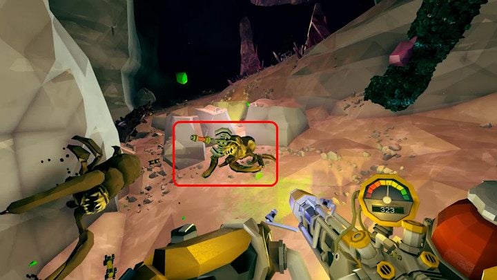 Driller może mieć na wyposażeniu maksymalnie 8 toporów do rzucania, a te, które nie trafiły w cel mogą zostać podniesione i wykorzystane ponownie - Deep Rock Galactic: Driller - przedmioty do rzucania - Deep Rock Galactic - poradnik do gry