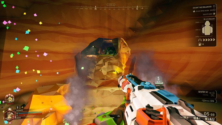 Głównym celem misji Escort Duty jest eskortowanie dużych rozmiarów maszyny wiertniczej (Drilldozer), aż do Ommorańskiego Kamienia Serca (The Ommoran Hearthstone) - Deep Rock Galactic: Escort Duty - główny cel misji - Deep Rock Galactic - poradnik do gry