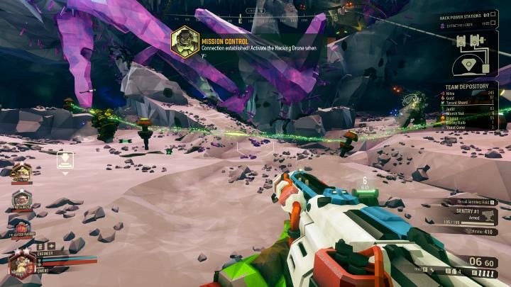 W pierwszej kolejności należy odnaleźć i wyłączyć elektrownie, aby wyłączyć pole siłowe chroniące magazyn danych - Deep Rock Galactic: Industrial Sabotage - główny cel misji - Deep Rock Galactic - poradnik do gry