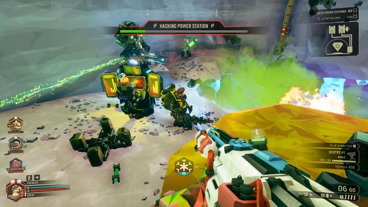 Podczas sekwencji hakowania, kapsuła wraz z robotem musi być cały czas chroniona - Deep Rock Galactic: Industrial Sabotage - główny cel misji - Deep Rock Galactic - poradnik do gry