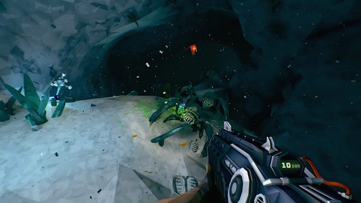 Warto także zaznaczyć fakt, że strzelając z karabinu szturmowego Deepcore GK2 w czułe punkty Obcych Gracz ma niewielką szansę na ogłuszenie trafionego celu - Deep Rock Galactic: Scout - broń główna - Deep Rock Galactic - poradnik do gry