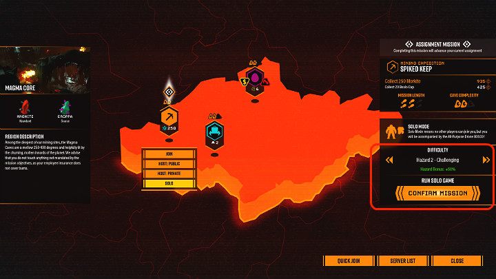 W grze Deep Rock Galactic istnieje 5 poziomów zagrożenia (Hazard Levels) z czego 1 jest najłatwiejszy, a 5 najtrudniejszy i trzeba go dodatkowo odblokować wykonując szereg specjalnych misji Assignment Missions - Deep Rock Galactic: Poziomy zagrożenia - Deep Rock Galactic - poradnik do gry
