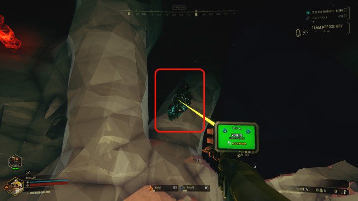 Morkite jest bardzo charakterystycznym surowcem i do tego lśni w ciemności więc nie można go przeoczyć nawet w kompletnym mroku - Deep Rock Galactic: Mining Expeditions - główny cel - Deep Rock Galactic - poradnik do gry