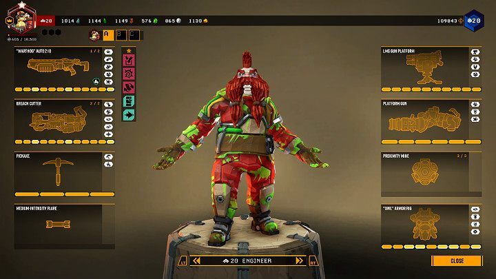 W tym terminalu Gracz może modyfikować wygląd podstawowego przyrządu górniczego jakim jest kilof - Deep Rock Galactic: Stacja kosmiczna (Space Rig), mapa, porady - Deep Rock Galactic - poradnik do gry